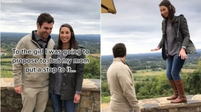 Um vídeo que teve mais de 9 milhões de visualizações no TikTok mostra um casal que teve o pedido de casamento interrompido pela mãe do noivo